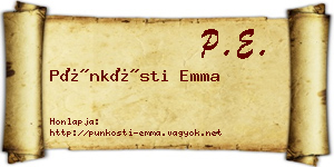 Pünkösti Emma névjegykártya